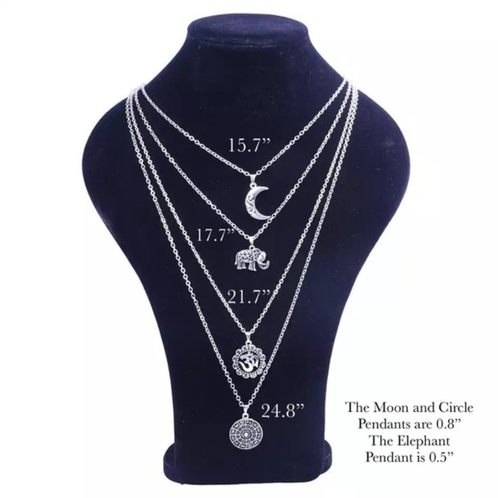 💎✨ Boho 🐘 Layered 🌙 Necklace - Picture 4 of 4
